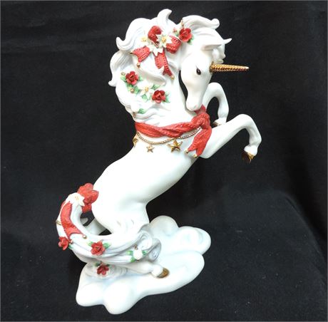 LENOX PRINCETON GALLERY 'Yuletide Joy' Porcelain Unicorn Figurine