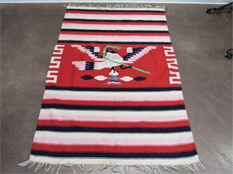 Vintage Native American Blanket with Thunderbird Motif.