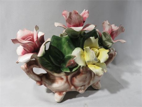 CAPODIMONTE Porcelain Floral Centerpiece
