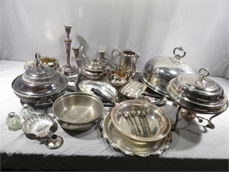 Vintage Silverplate Tableware Lot