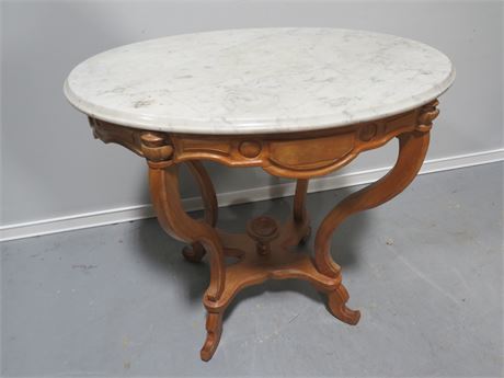 Victorian Style Marble Top Parlor Table