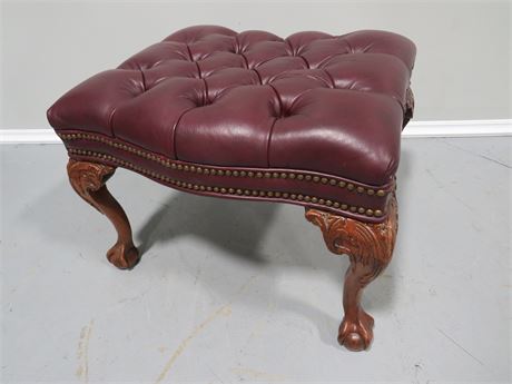Tufted Leather Ottoman
