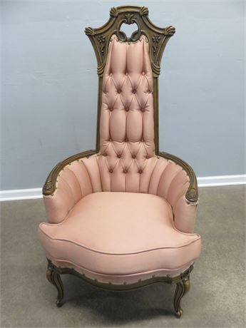 French Provincial High Back Throne Chair