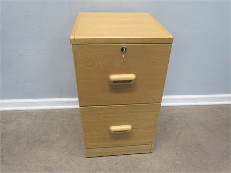 2 Drawer Light Wood Filing Cabinet