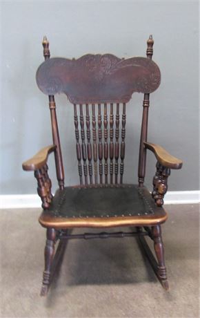 Antique Pressed-Back Rocking Chair