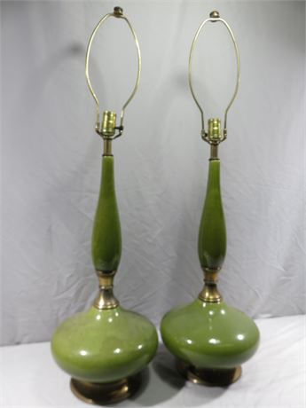 Vintage Mid-Century Ceramic Genie Bottle Lamps