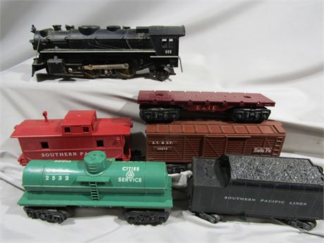 Marx 666 O Scale Gauge Complete Train Set, 6 Piece with Track, Transformer