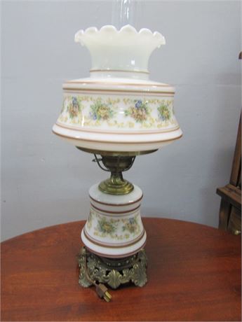 Quoizel Abigail Adams Milk Glass Table Lamp, GWTW Style Electric