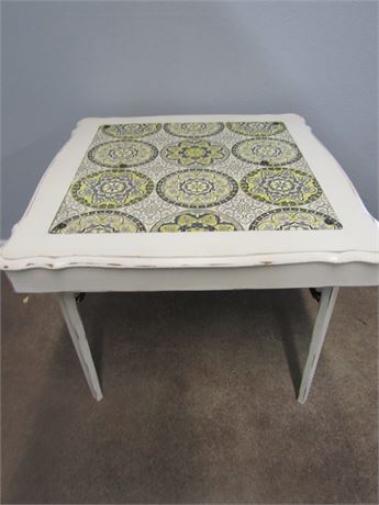 Wooden Fabric Top Folding Table