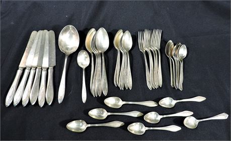 Sterling Silver Teaspoons / Silver-Plated Community Tableware