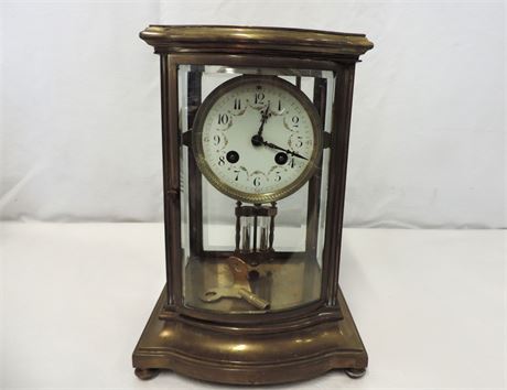 Antique 1900 TIFFANY Bronze / Crystal / Regulator Clock