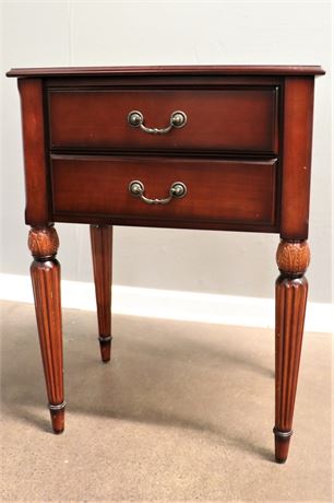 Bombay Side Table in a dark cherry color