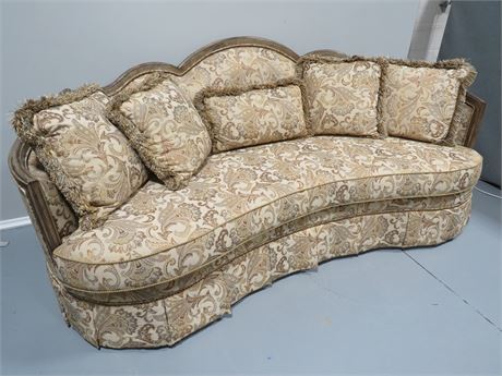Victorian Recessed Arm Sofa Crescent Shaped