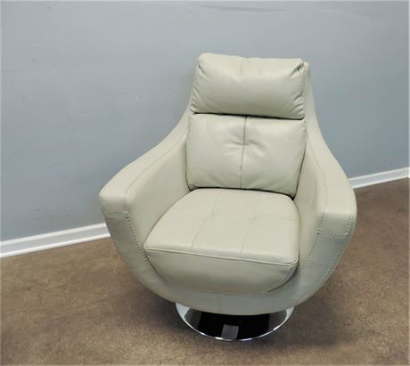 Contemporary Faux Leather Swivel Chair
