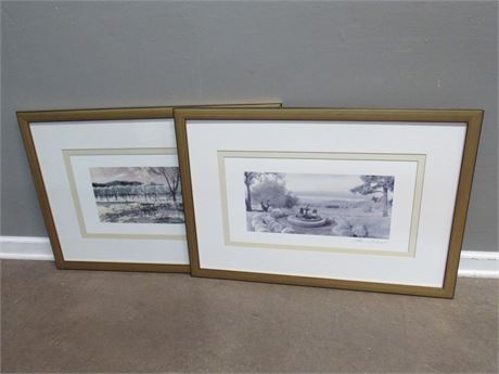 2 Framed and Matted Prints by Thea Schrack