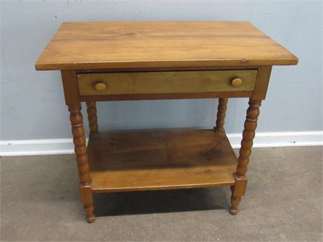 Antique Single Drawer Side Table - Hand Dove-tailed