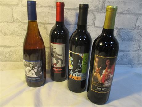 4 Bottles of Elvis Wines, Special Edition "All Shook Up" Collection.