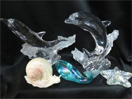 Art Glass & Crystal Sea Animal Figurines