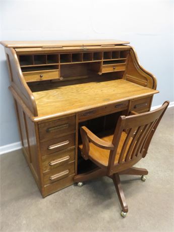 T. INGLESANT & SONS Oak Rolltop Desk