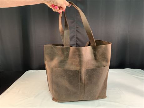 Handmade Brown Leather Tote