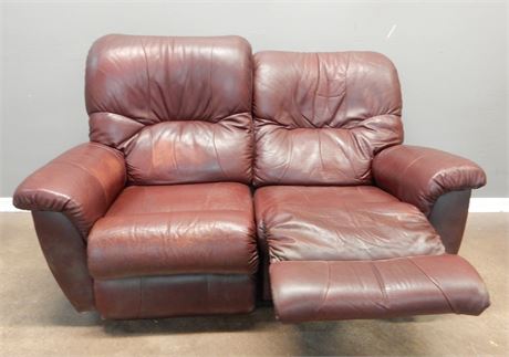 Dual Reclining Faux Leather Loveseat