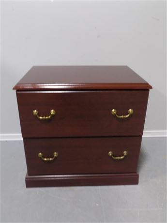 Red Wood 2 Drawer File Cabinet