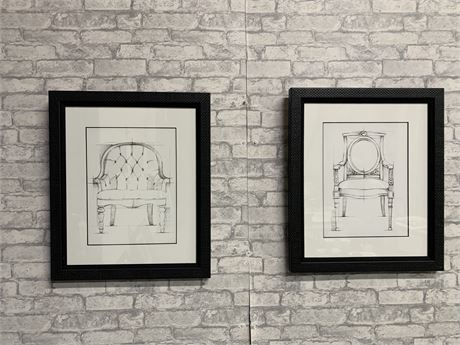 Pair of "HISTORIC CHAIRS" Wall Art