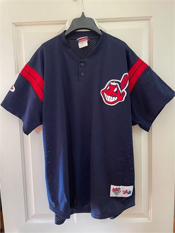 CLEVELAND INDIANS A.L. Champs Pullover Mesh Jersey XL