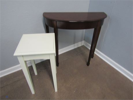 Set of Two Wooden Tables, Plant Stand and Accent Table