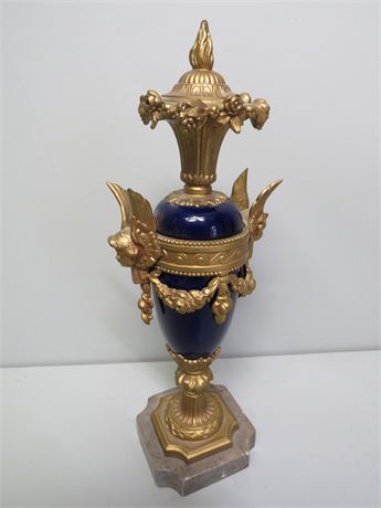 Neoclassical Cobalt Blue Glass Urn (Germany)