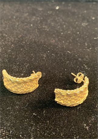 14KT YELLOW GOLD Woven Earrings