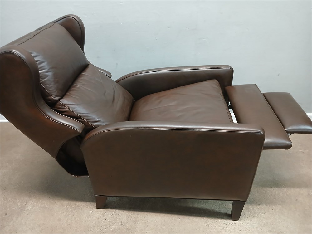 Transitional Design Online Auctions - Crate&Barrel Java Leather Recliner