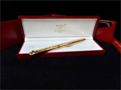 Cartier Paris Gold Tone Pen