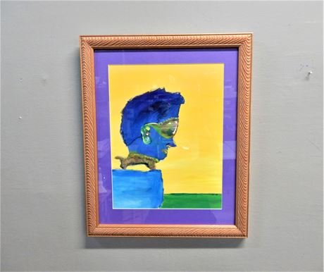"Blue Boy"  Painting / Copper Style Frame