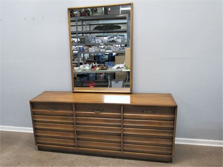 MCM American of Martinsville 9-Drawer Dresser with Mirror