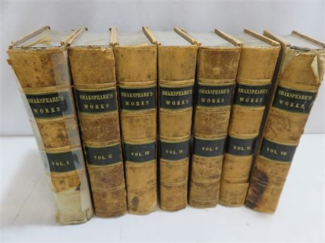 Antique 1851 Shakspeare's Works Book Lot