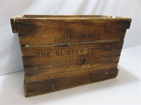 Vintage Glidden Co. Wooden Crate