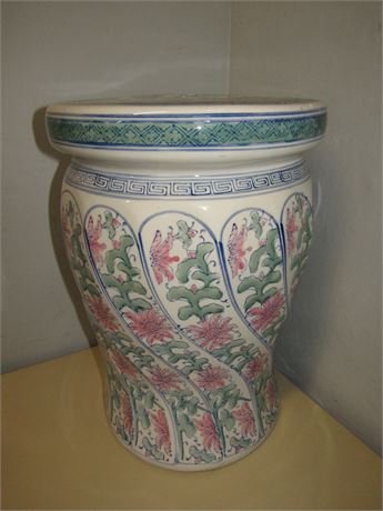 Large Asian Porcelain Wucai Style Garden Stool
