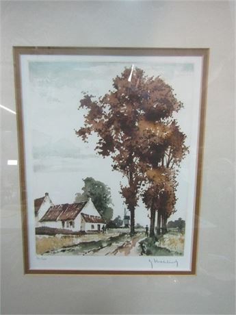 Signed Watercolor Lithograph