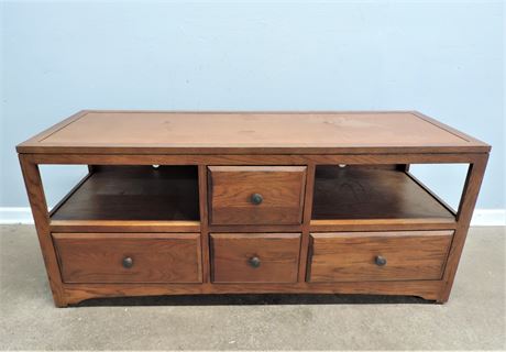 Solid Wood TV Stand / Entertainment Center on Casters