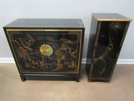 Drexel Asian Chest and Plant Stand
