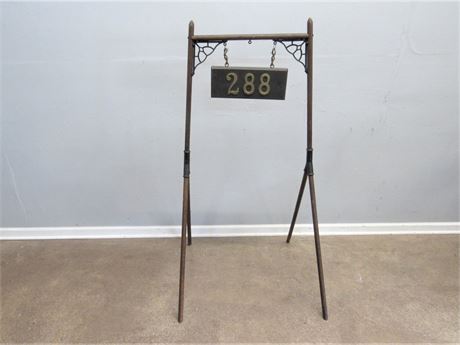 Antique Oak and Metal Stand