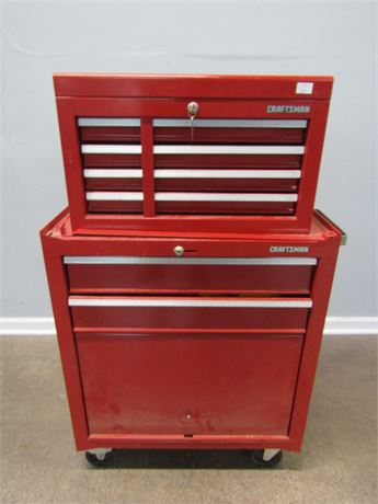 Craftsman Red Tool Box, Two Tier with Locking Top box