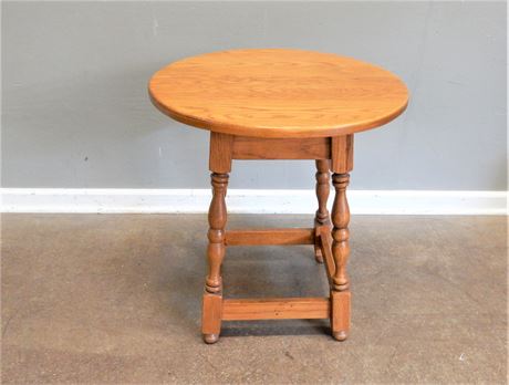 Oak Round Accent Table