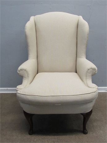 Cream colored High-back Wing-back Upholstered Occasional Chair
