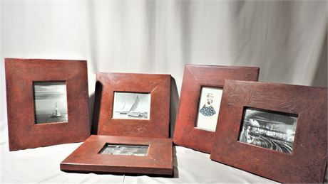Five Decorative Rustic Style Wood Frames
