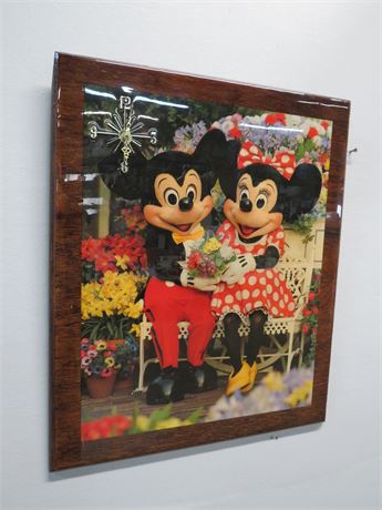 Mickey & Minnie Mouse Wall Clock Plaque