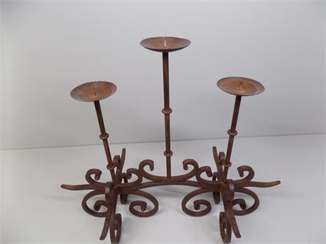Rustic Wrought Iron Candle Stands