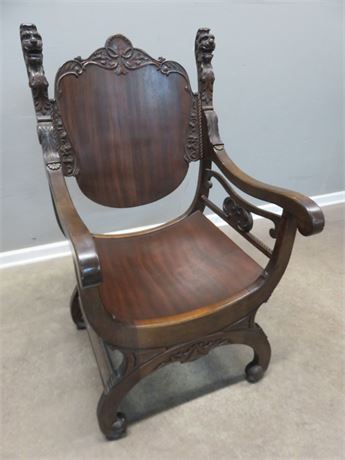 Vintage Italian Renaissance Savonarola Throne Chair