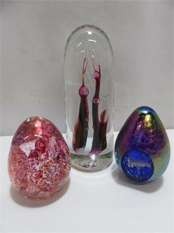 Signed Art Glass Paperweights